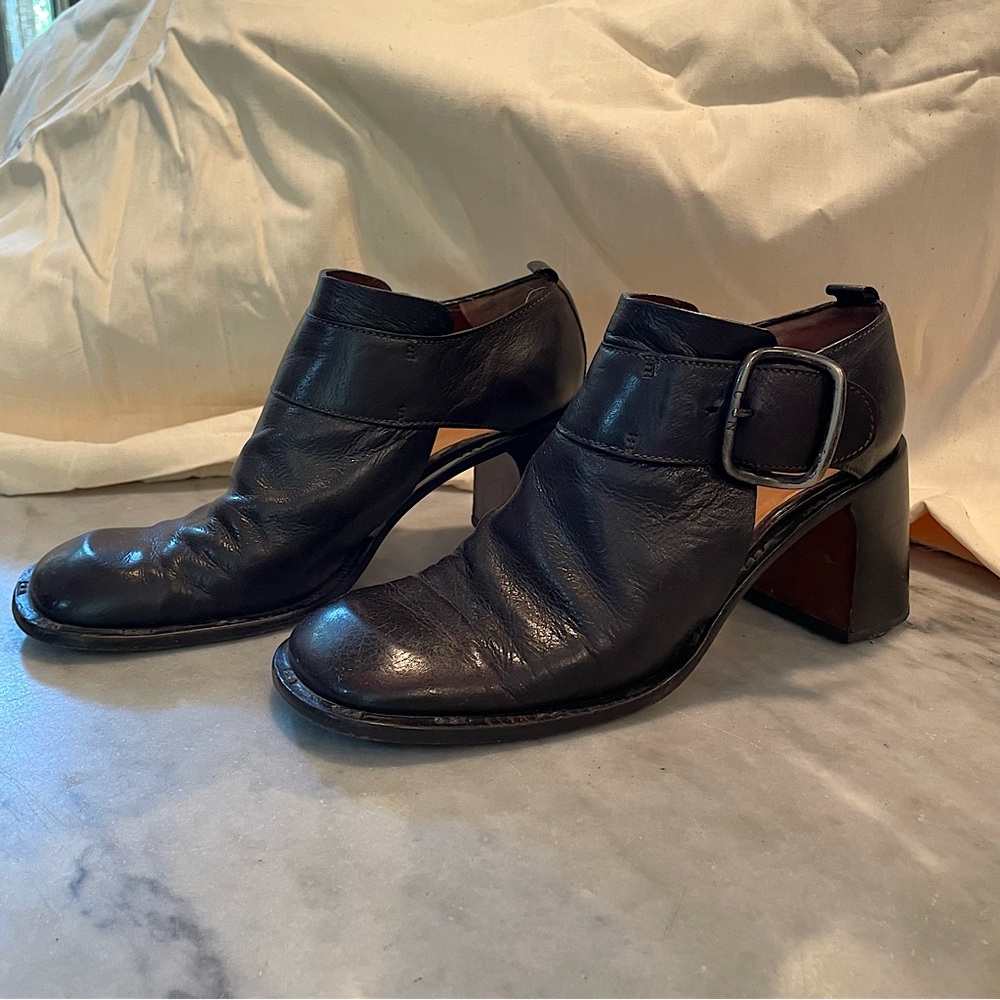 Costume National Dark Brown Square Toe Boots